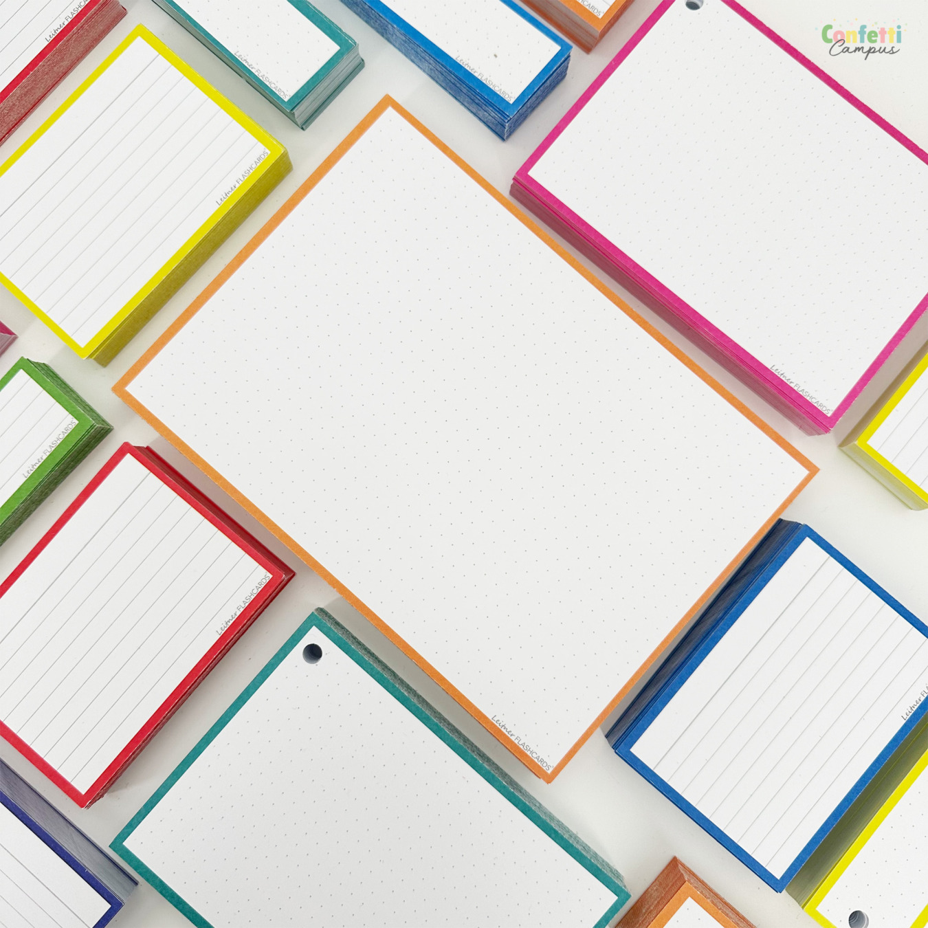 Leitner Flashcards Karteikarten A5 Orange Dotted