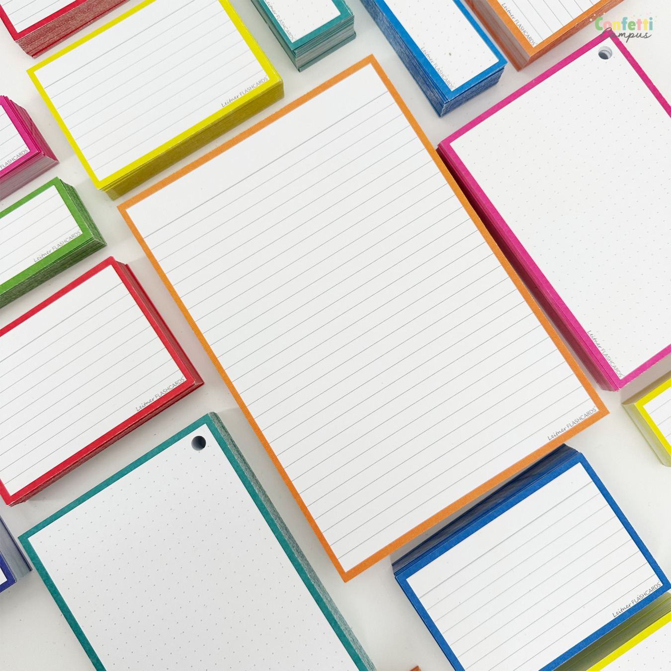 Leitner Flashcards Karteikarten A5 Orange Liniert