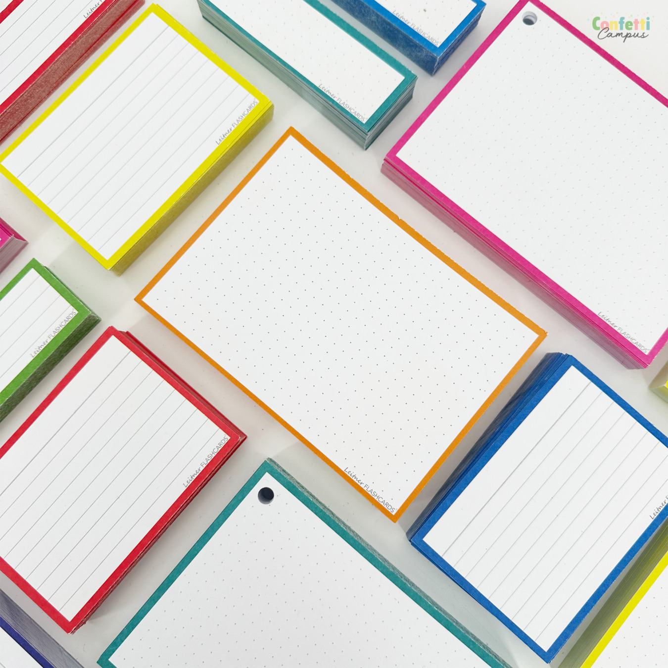 Leitner Flashcards Karteikarten A6 Orange Dotted