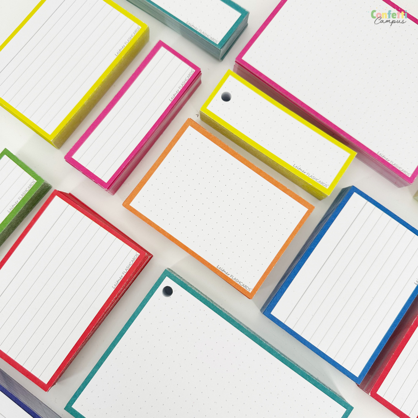 Leitner Flashcards Karteikarten A7 Orange Dotted