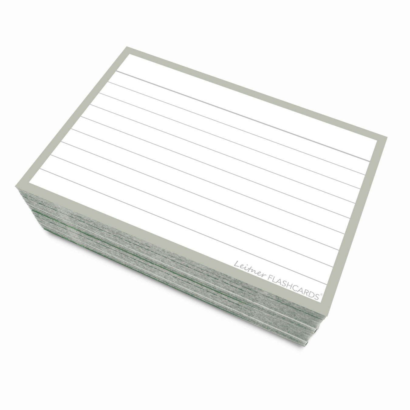 Leitner Flashcards Karteikarten A7 Grau Liniert