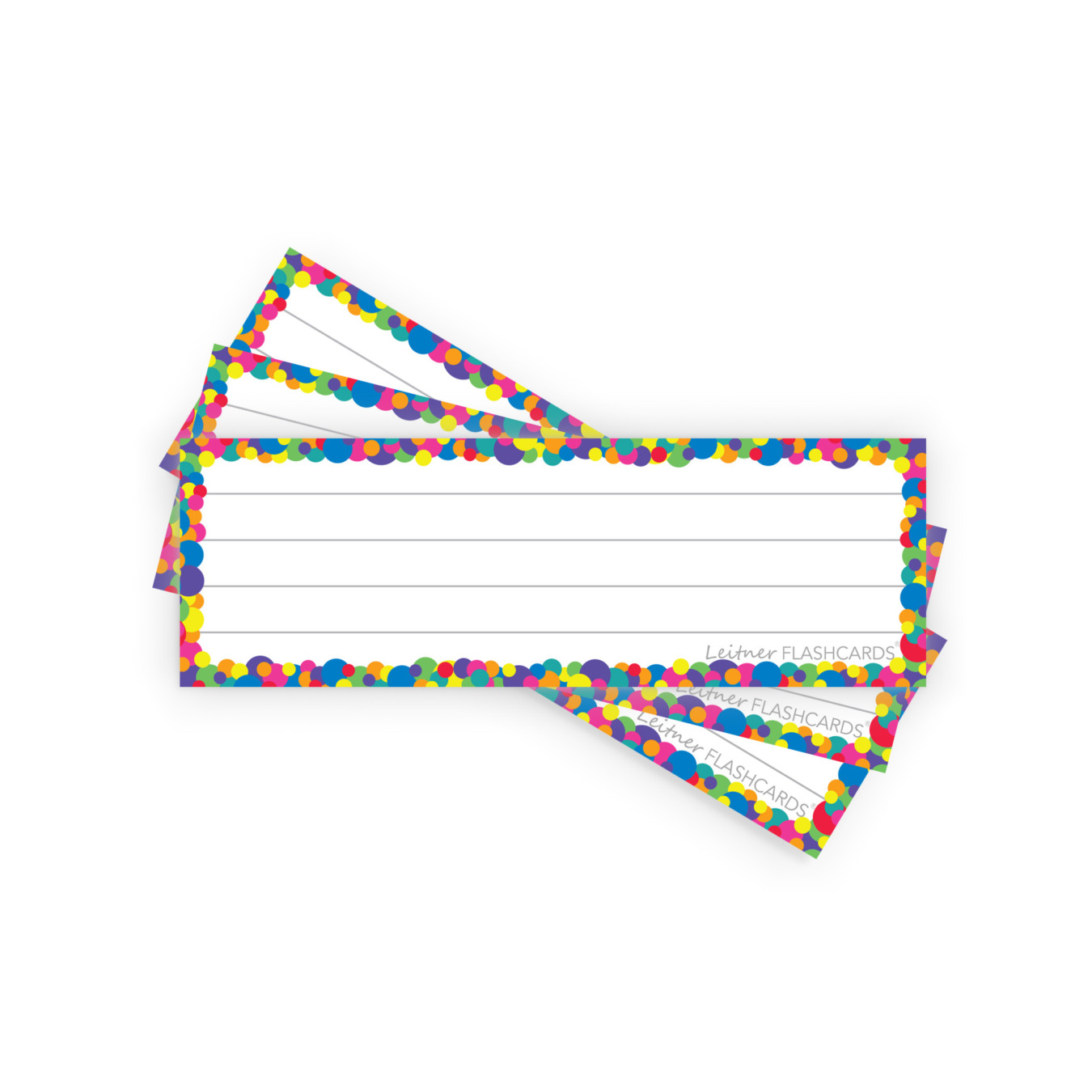 Leitner Flashcards Karteikarten Vokabeln Confetti liniert