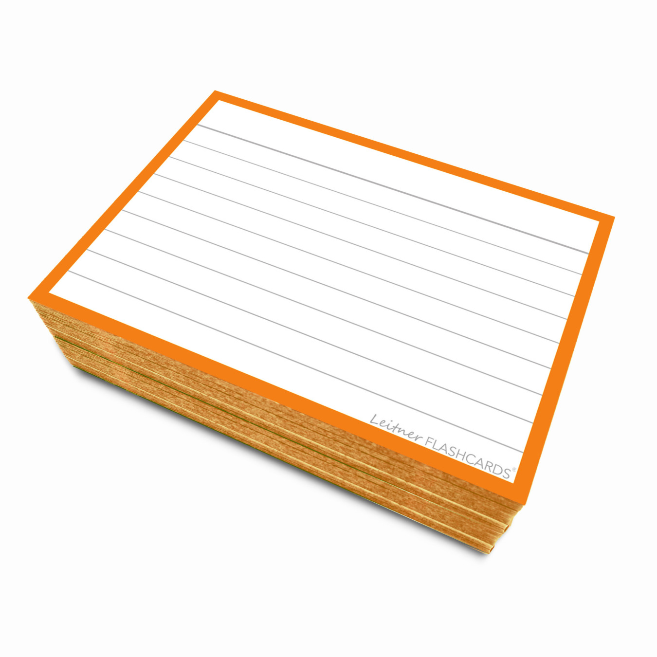 Leitner Flashcards Karteikarten A7 Orange Liniert