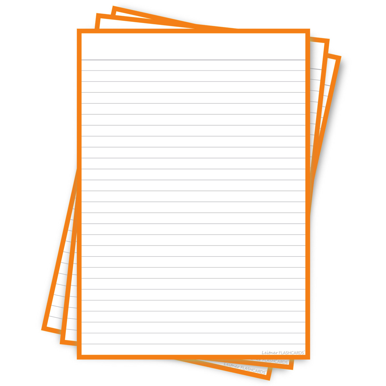 Leitner Flashcards Karteikarten A5 Orange Liniert