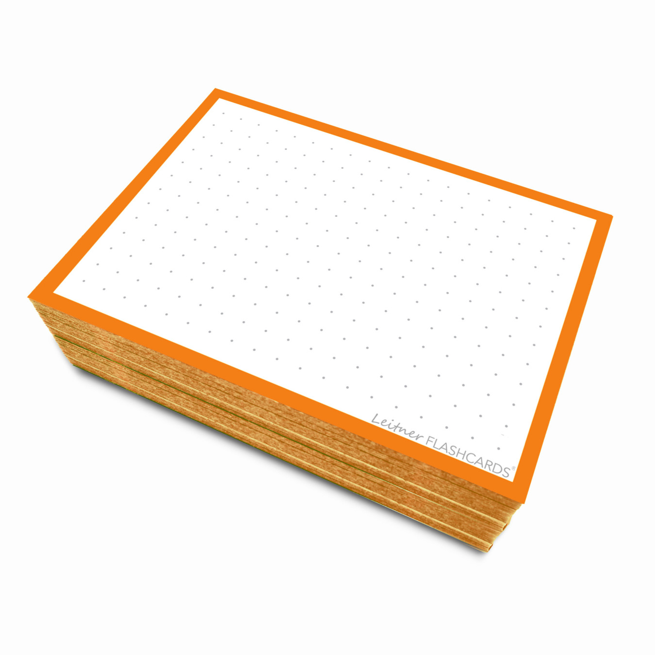 Leitner Flashcards Karteikarten A7 Orange Dotted