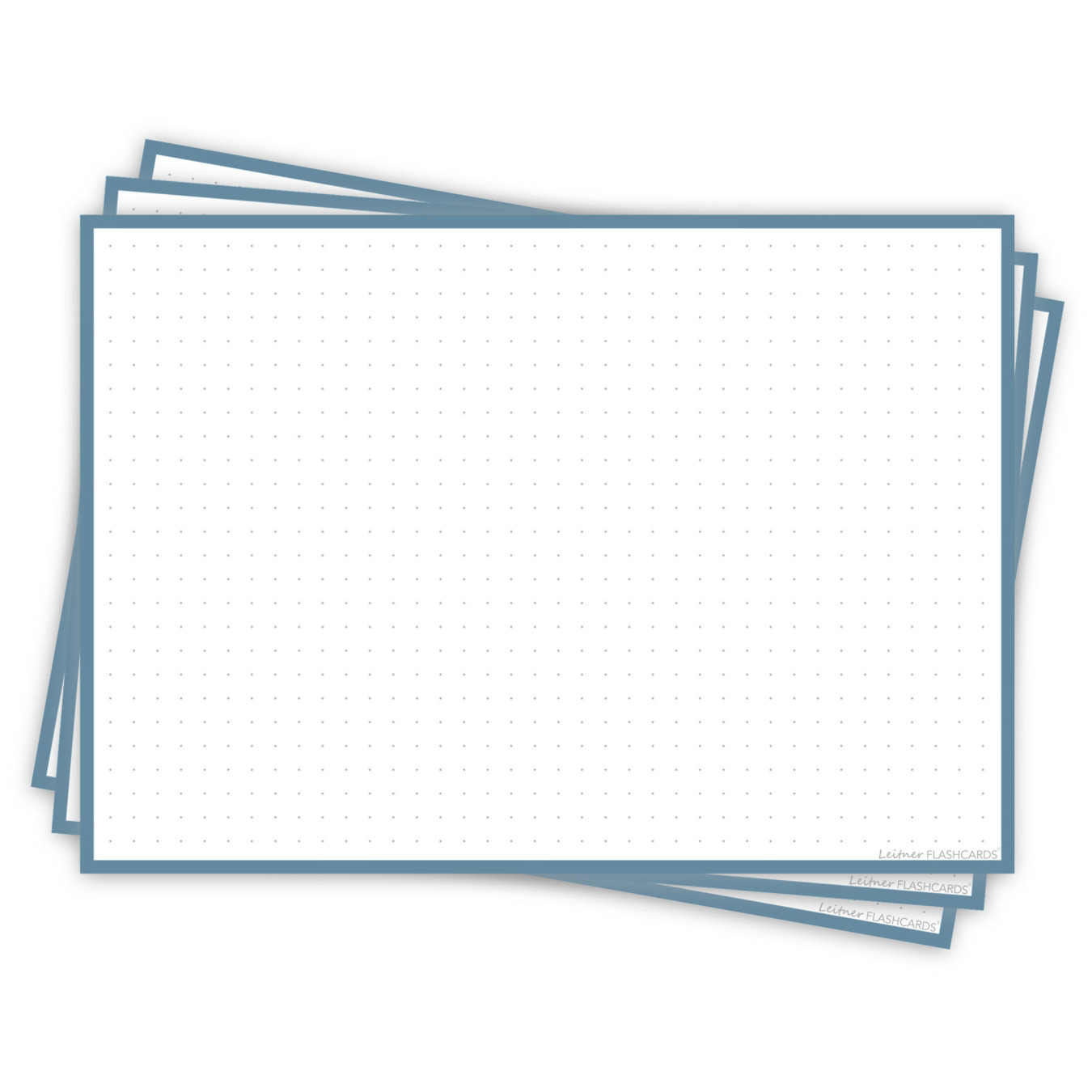 Leitner Flashcards Karteikarten A5 Steel Blue Dotted