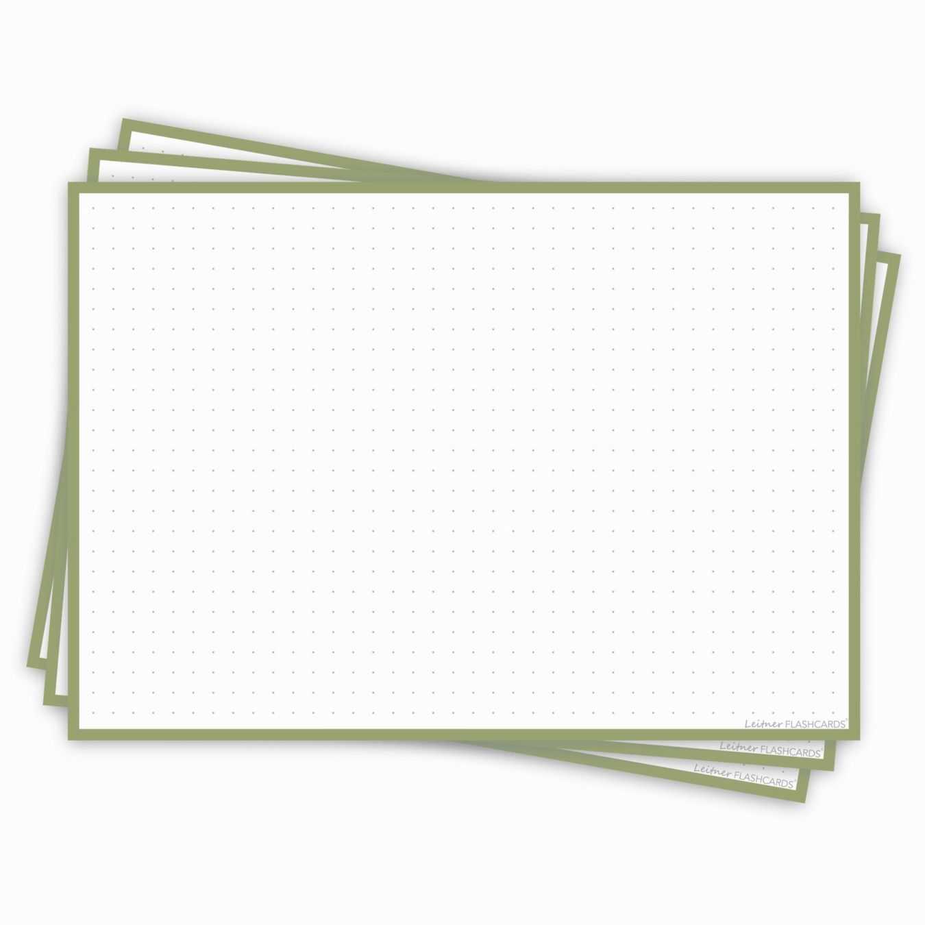Leitner Flashcards Karteikarten A5 Olivgrün Dotted