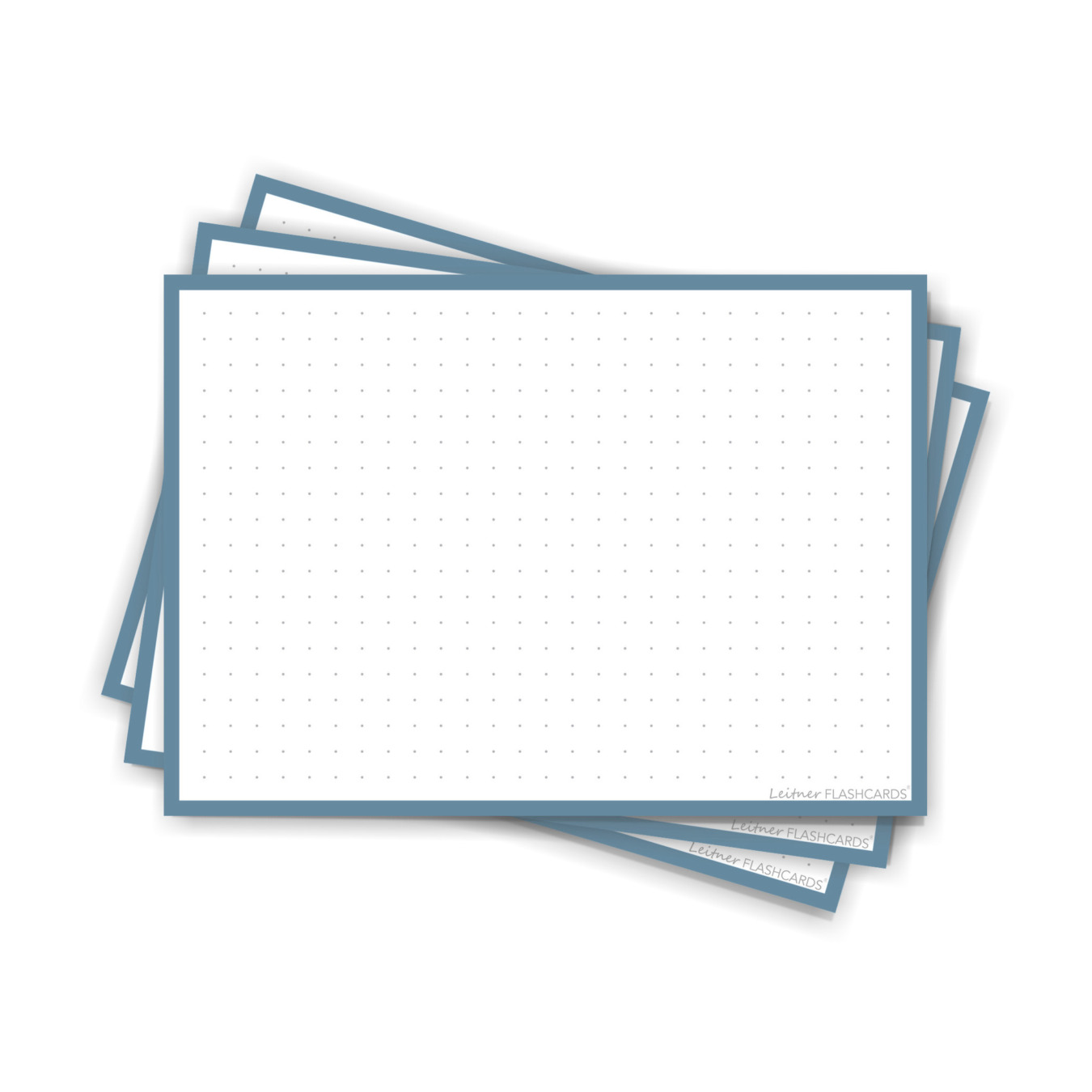 Leitner Flashcards Karteikarten A6 Steel Blue Dotted