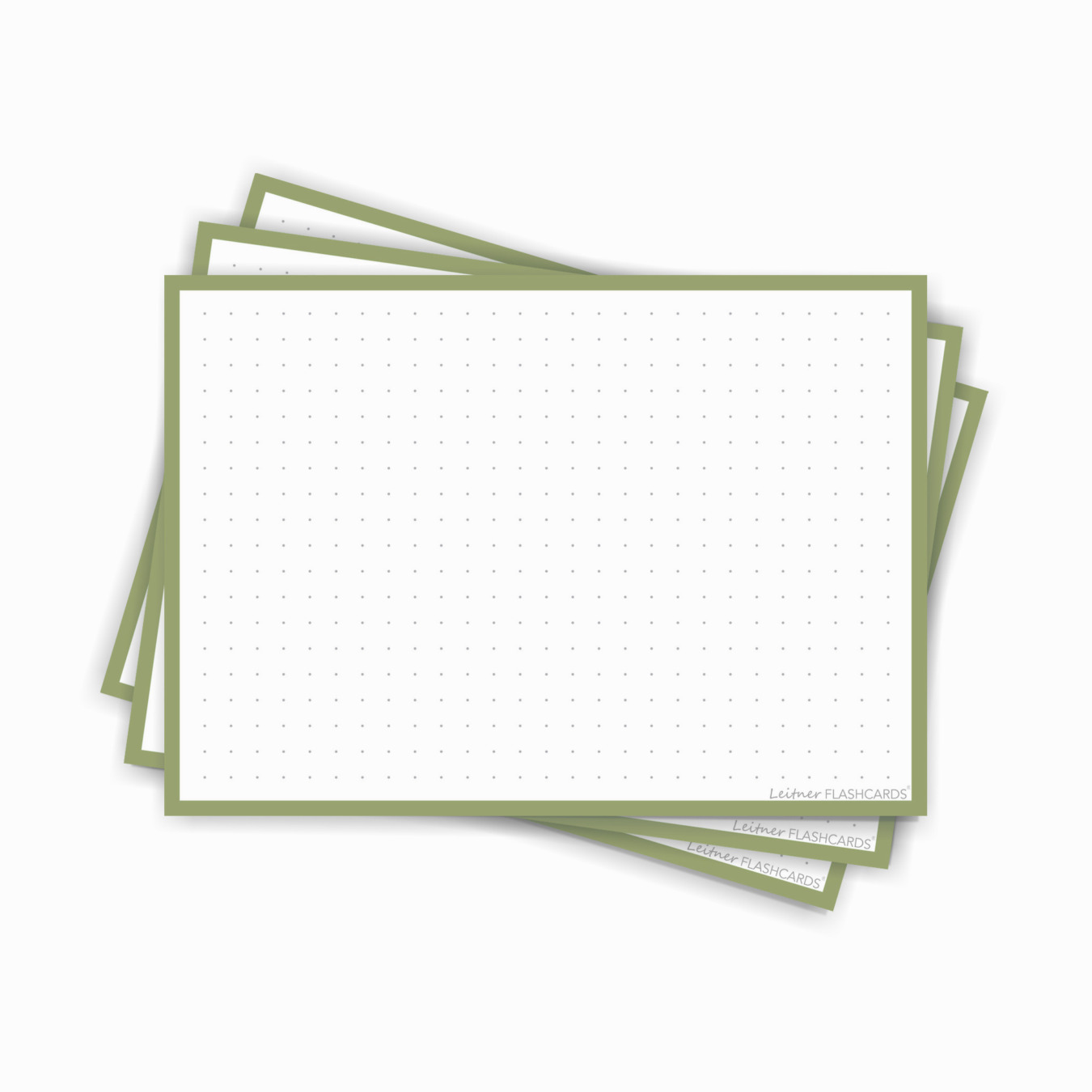 Leitner Flashcards Karteikarten A6 Olivgrün Dotted