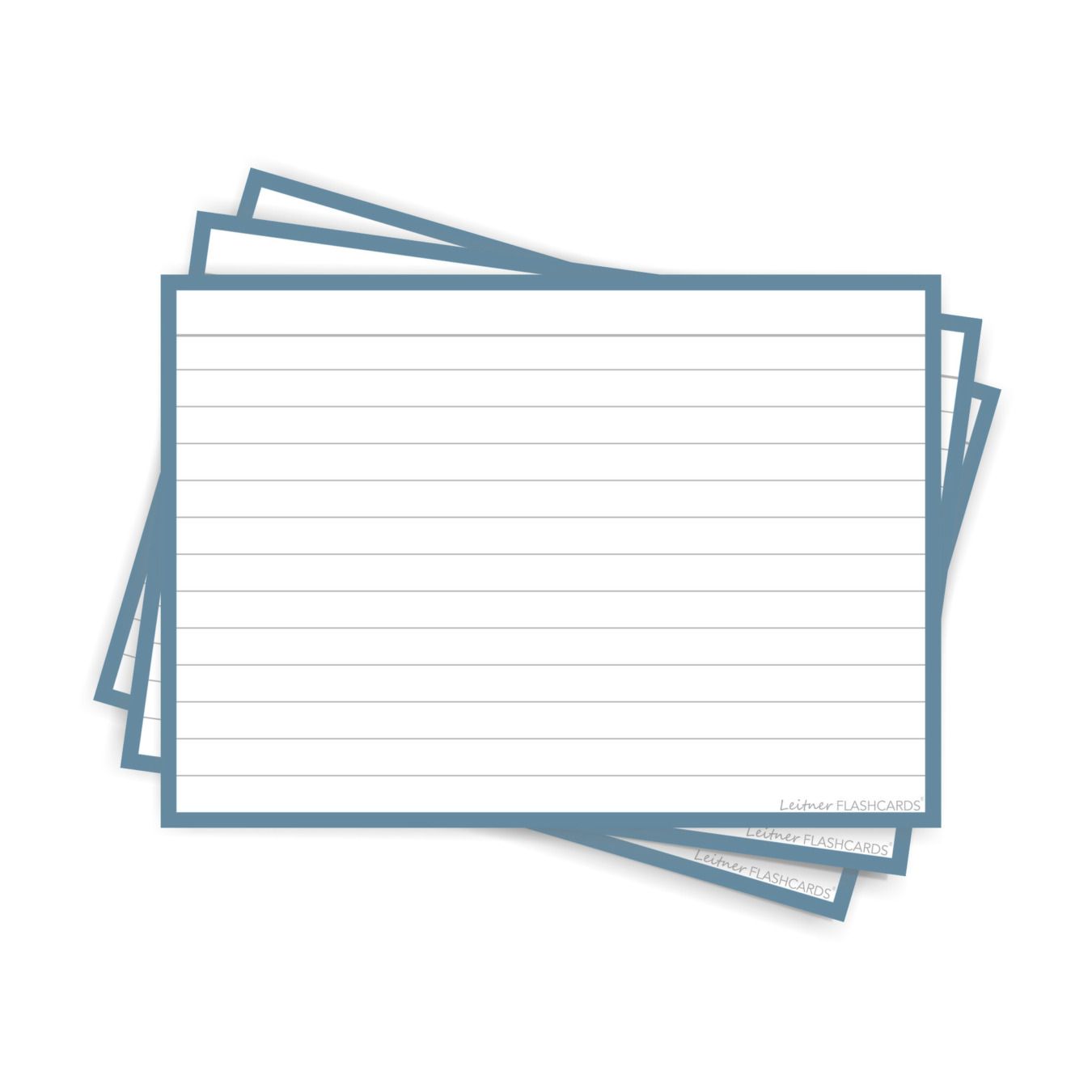 Leitner Flashcards Karteikarten A6 Steel Blue Liniert