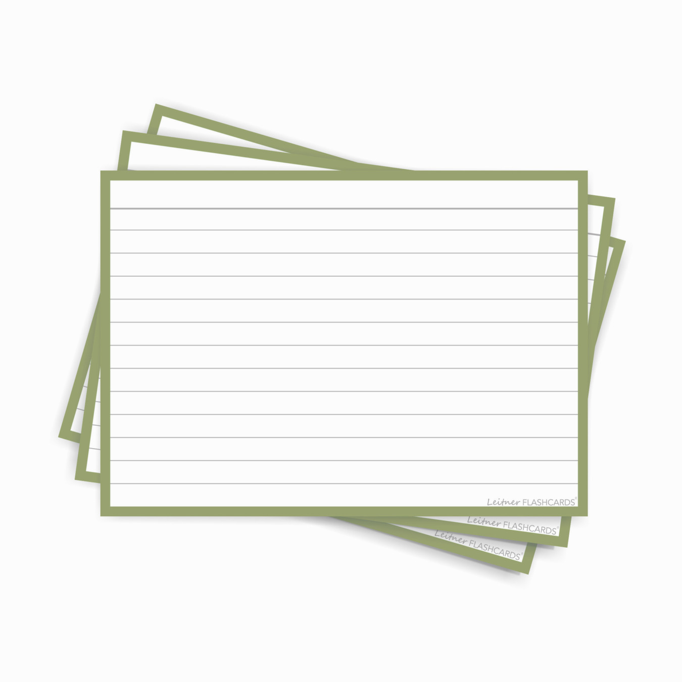 Leitner Flashcards Karteikarten A6 Olivgrün Liniert