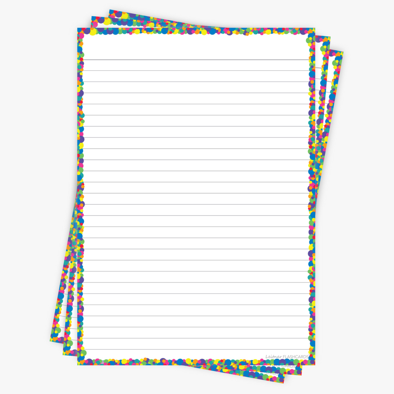 Leitner Flashcards Karteikarten A5 Konfetti Liniert