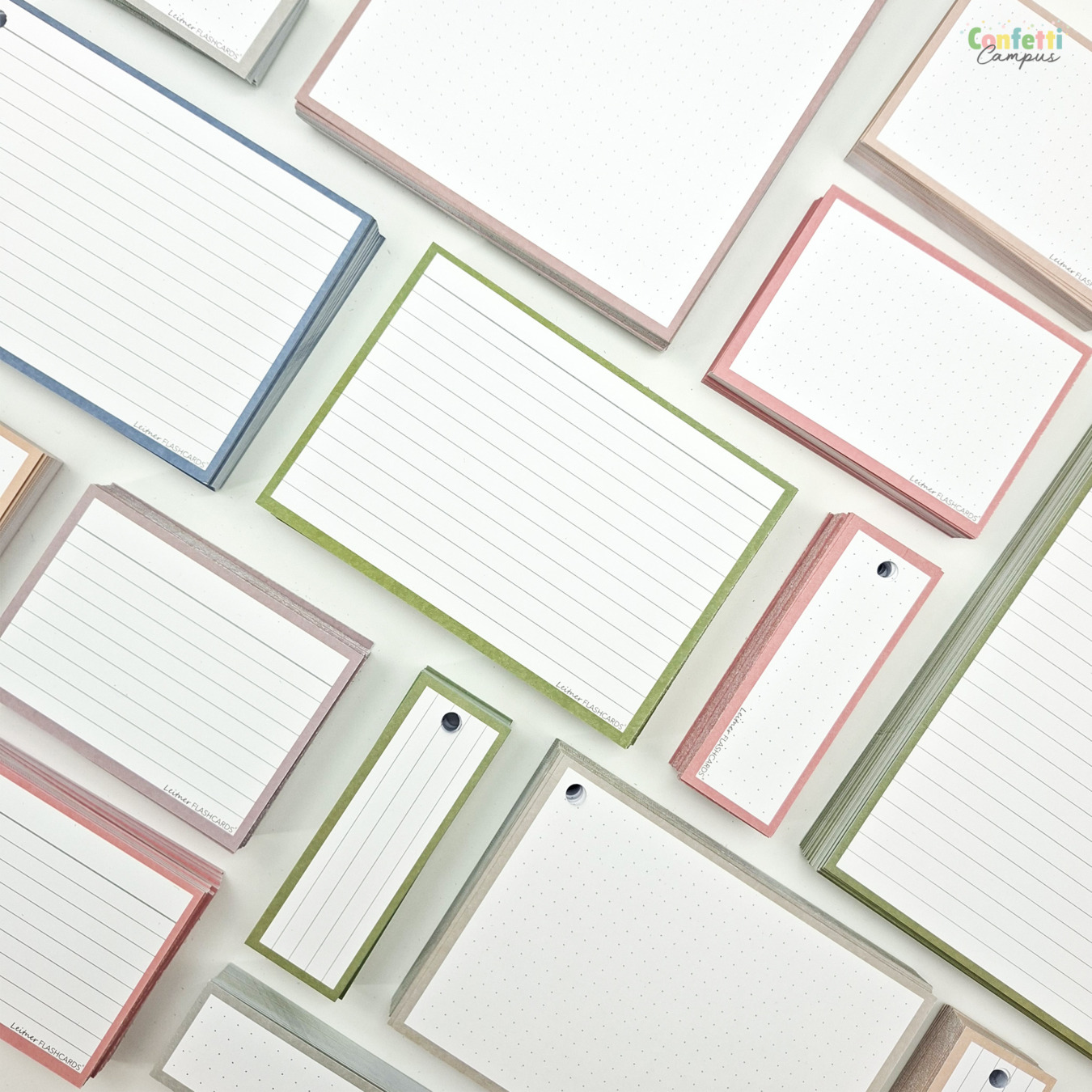 Leitner Flashcards Karteikarten A6 Olivgrün Liniert