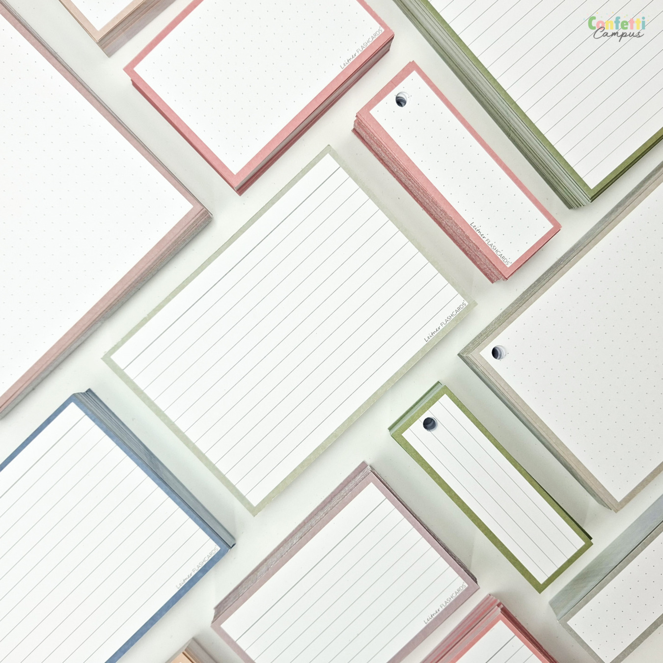 Leitner Flashcards Karteikarten A6 Sanftes Grau Liniert