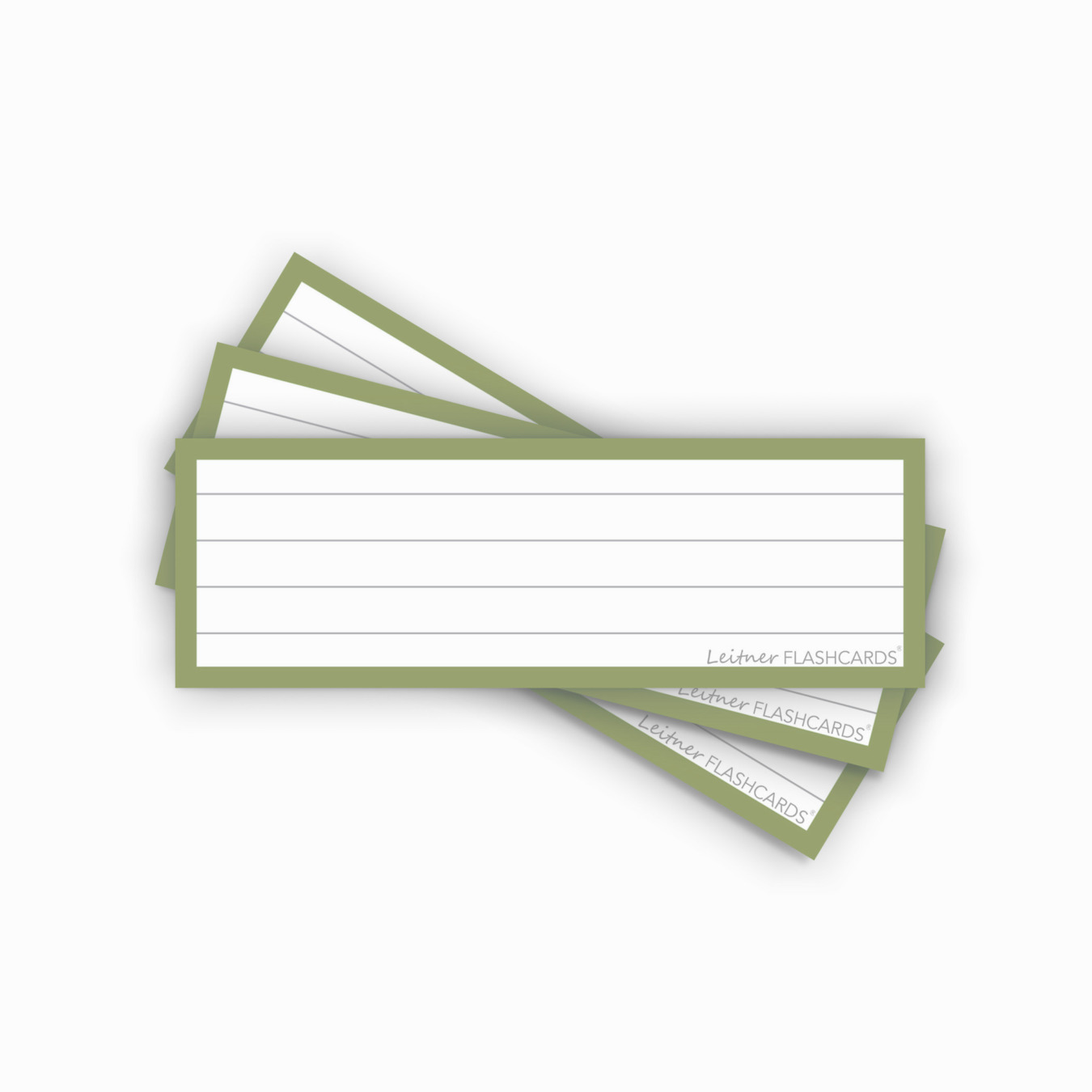 Leitner Flashcards Karteikarten Vokabeln Olivgrün Liniert