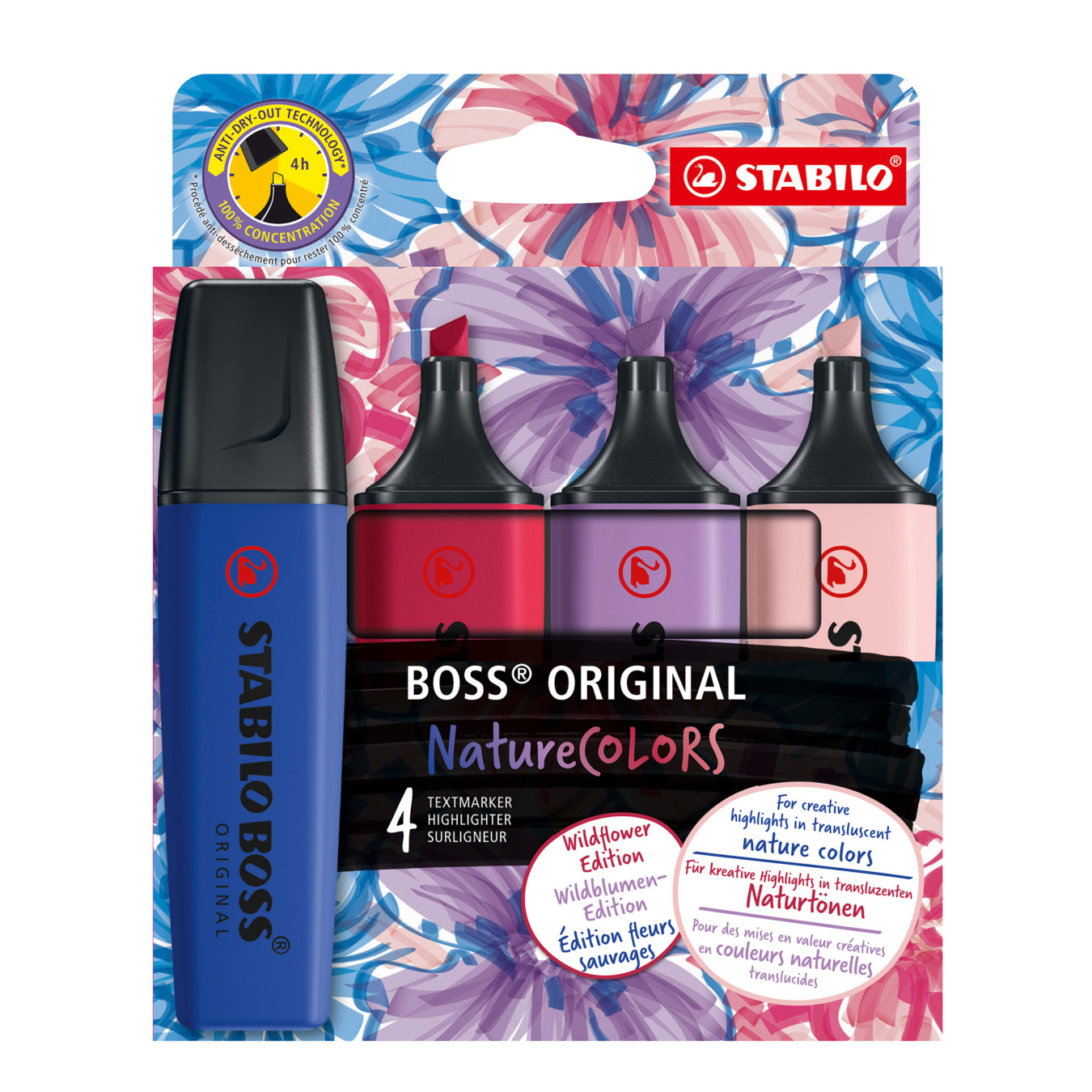 STABILO BOSS ORIGINAL Textmarker Wildflower 4er Pack