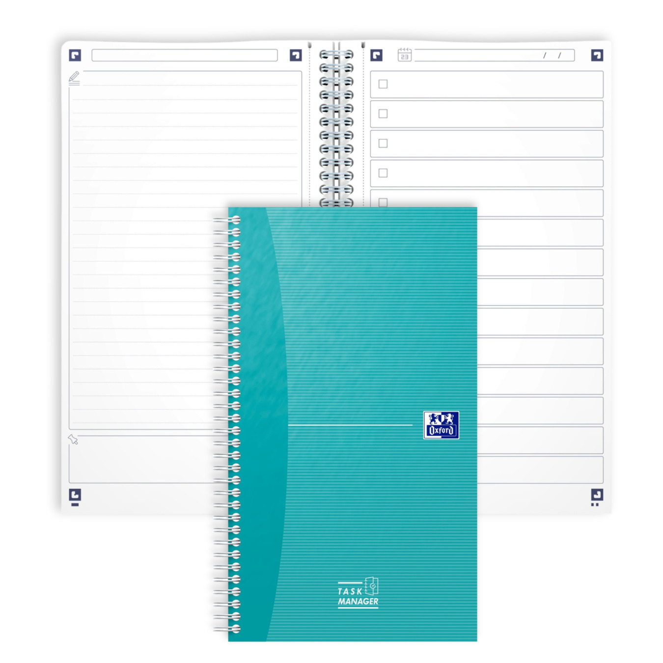 Oxford Task Manager Notizbuch für To-Do-Listen Türkis