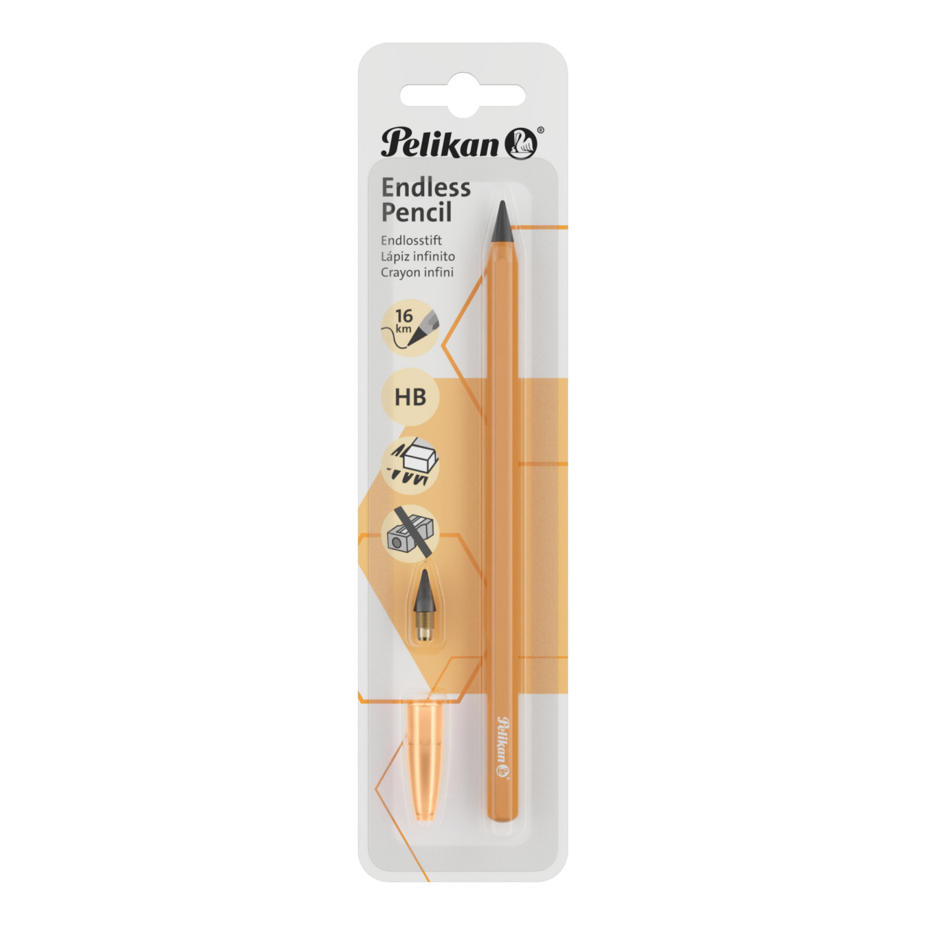 PELIKAN Endless-Bleistift Immerspitz Amber Gelb Verpackung