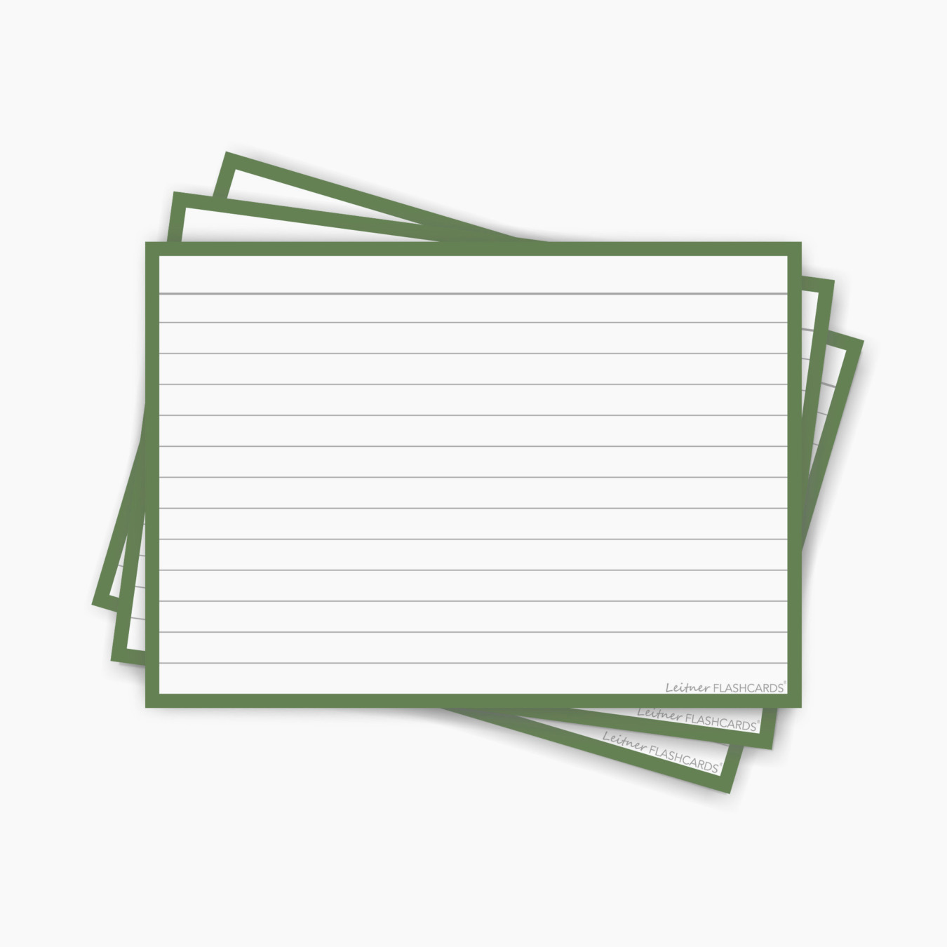 Leitner Flashcards Karteikarten A6 Liniert Efeu Grün