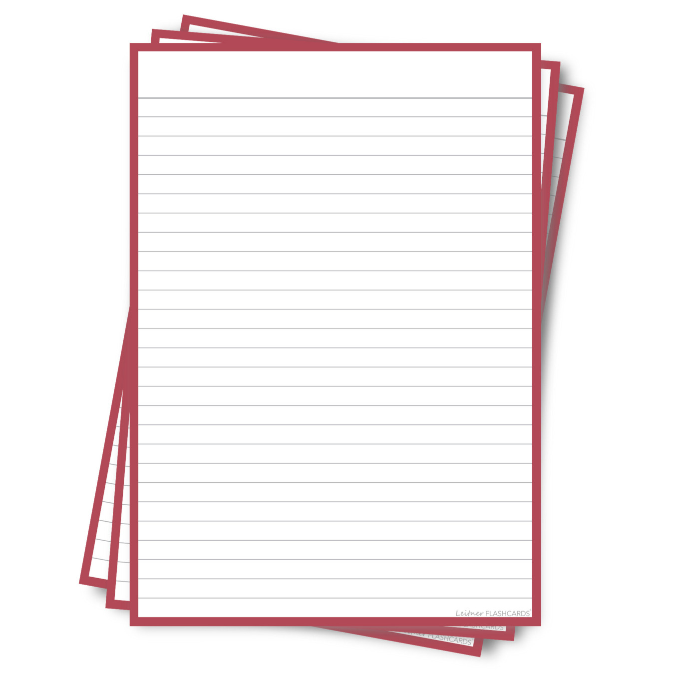 Leitner Flashcards Karteikarten A5 Rostrot Liniert
