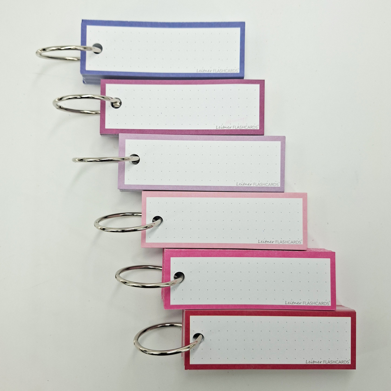 300 Leitner Flashcards Karteikarten Set mit 6 Päckchen Vokabelkarten Pink