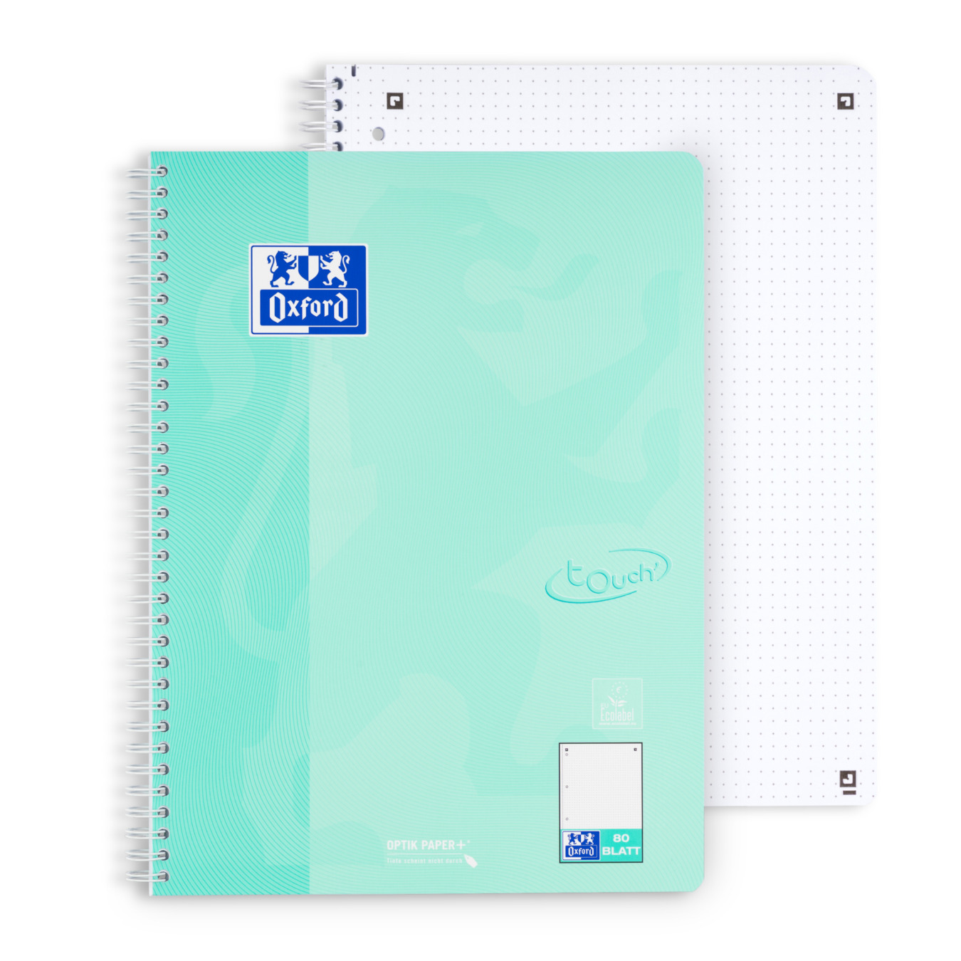 OXFORD punktkarierter Collegeblock A4 Touch’ Dotted Pastell Grün
