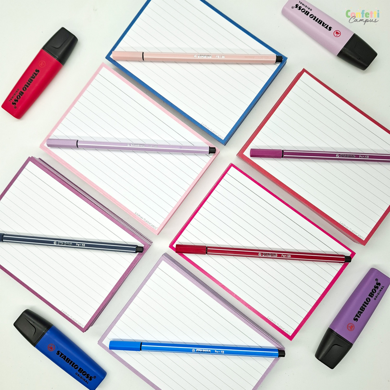 A6 Pinke Karteikarten liniert