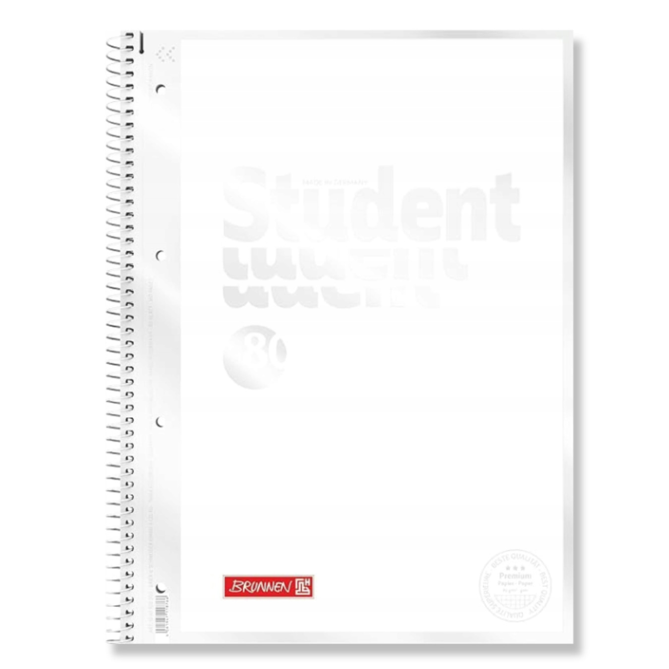 BRUNNEN PREMIUM STUDENT Collegeblock A4 Weiß kariert