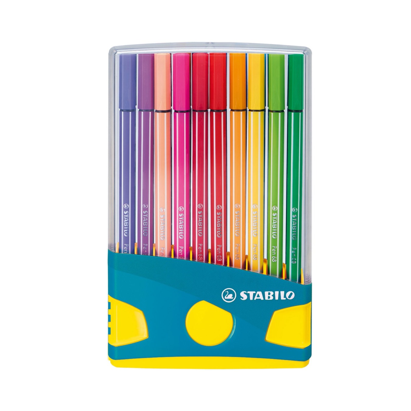 STABILO Pen 68 Premium-Filzstift ColorParade 20er Tischset in türkis/gelb